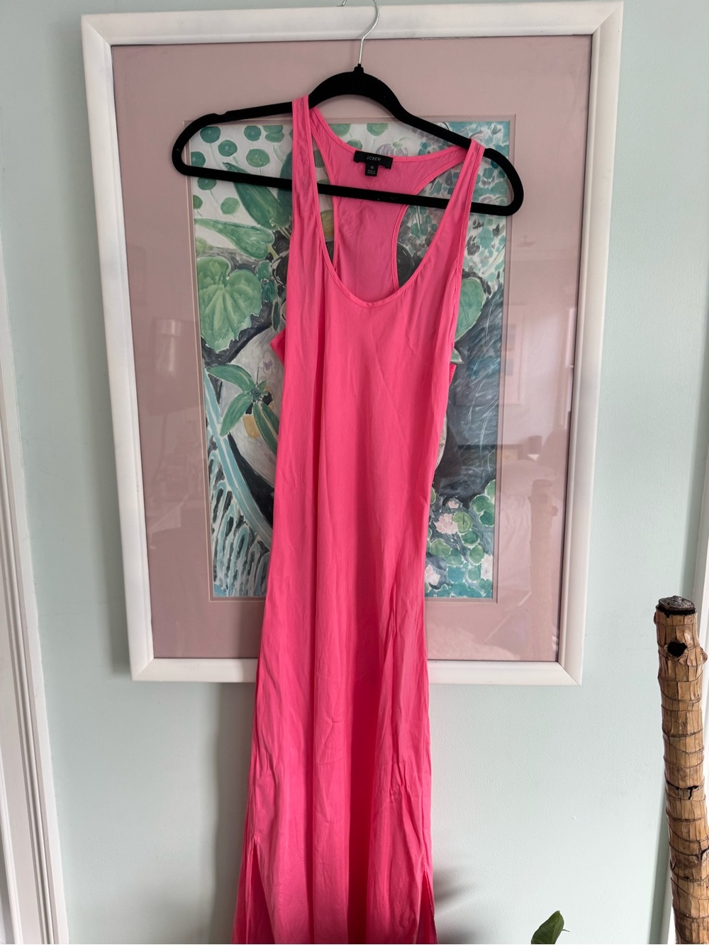 J. Crew Hot Pink Racerback Maxi Dress